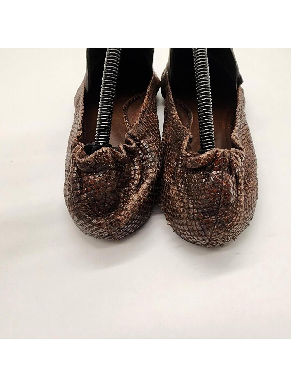 EUC Tory Burch Reva Ballet Flat Doria Snake Print 10.5 10 - Picture 6 of 8